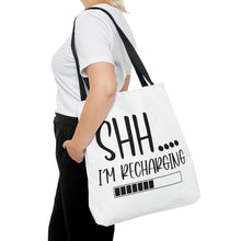 Load image into Gallery viewer, "Shh I'm Recharging" Tote Bag