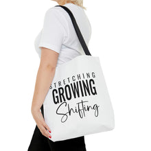 Load image into Gallery viewer, "Stretching, Growing, Shifting" Tote Bag