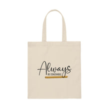 Load image into Gallery viewer, "Always Be Coachable" Canvas Tote Bag