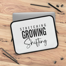 Load image into Gallery viewer, "Stretching, Growing, Shifting" Laptop Sleeve
