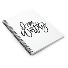 Load image into Gallery viewer, "I Am Worthy" Wide Ruled Spiral (Affirmation) Notebook