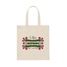 Load image into Gallery viewer, "I Am Inspiring" Canvas Tote Bag