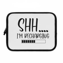 Load image into Gallery viewer, "Shh I'm Recharging" Laptop Sleeve