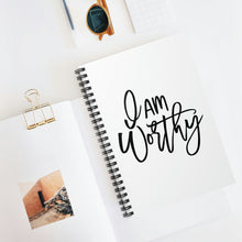 Load image into Gallery viewer, "I Am Worthy" Wide Ruled Spiral (Affirmation) Notebook