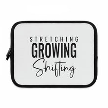 Load image into Gallery viewer, "Stretching, Growing, Shifting" Laptop Sleeve