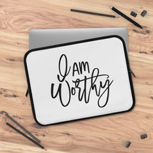 Load image into Gallery viewer, I Am Worthy" Laptop Sleeve