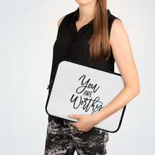 Load image into Gallery viewer, You Are Worthy" Laptop Sleeve