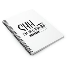 Load image into Gallery viewer, &quot;Shh I&#39;m Recharging&quot; Wided Ruled Spiral Notebook
