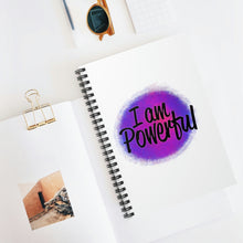 Load image into Gallery viewer, &quot;I Am Powerful&quot; Wide Ruled Spiral (Affirmation) Notebook
