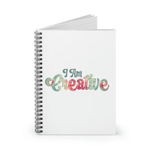 Load image into Gallery viewer, &quot; I Am Creative&quot; Wide Ruled Spiral (Affirmation) Notebook
