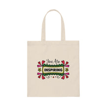 Load image into Gallery viewer, &quot;You Are Inspiring&quot; Canvas Tote Bag
