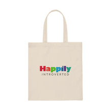 Load image into Gallery viewer, &quot;Happily Introverted&quot; Canvas Tote Bag

